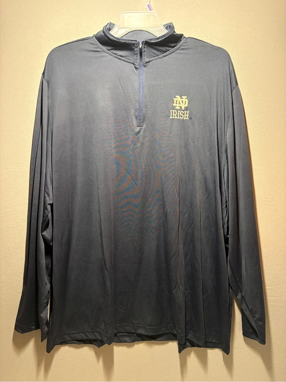 iris Navy Long-Sleeve Quarter-Zip Pullover with Gold Logo Colosseum 3X